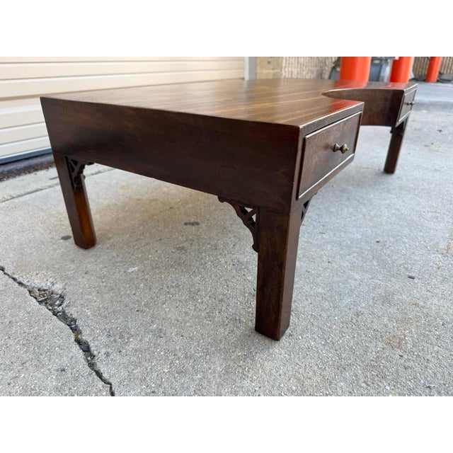 George III Style Mahogany 2 Drawer Wood Coffee Table by Quigley. Furniture For Sale - Image 11 of 12