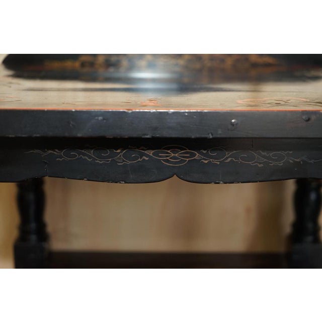 Brown Chinese Chinoiserie Lacqurered Tables, 1880s, Set of 2 For Sale - Image 8 of 18