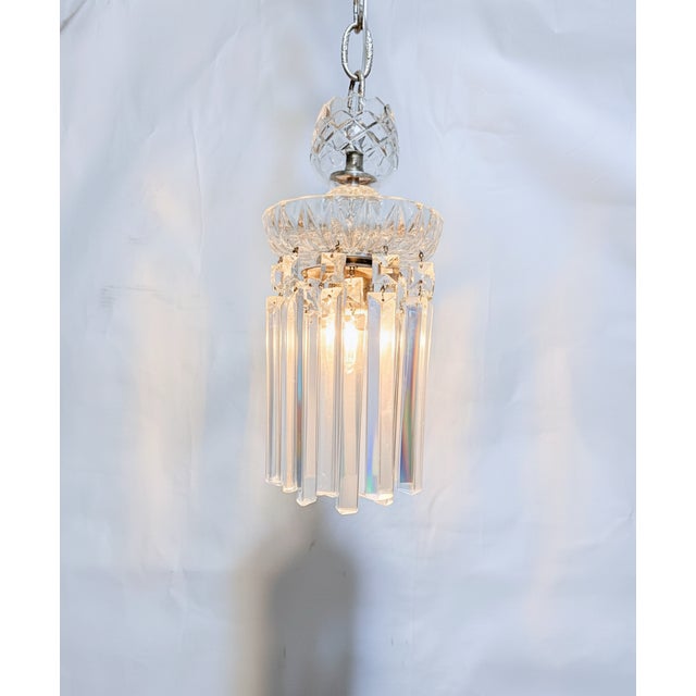 Vintage Elegant Crystal Chandelier With Colonial Crystals For Sale - Image 9 of 9