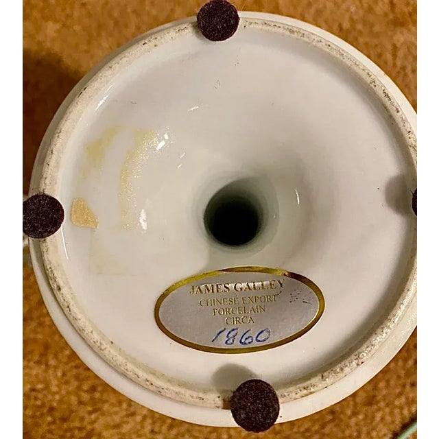 Chinese Pair of Antique Rose Medallion Candlesticks, Circa 1860 For Sale - Image 3 of 12