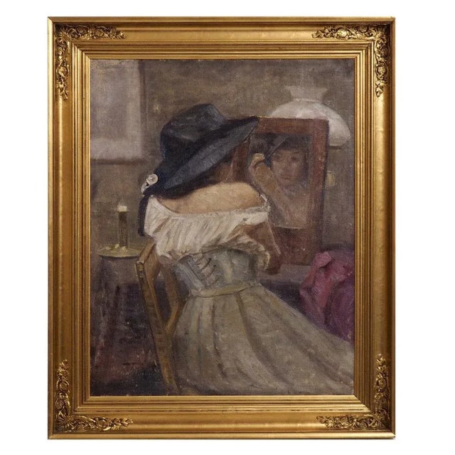 Antique Impressionist Painting Oil on Canvas For Sale - Image 7 of 7