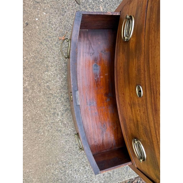 Early 20th Century Early 20th Century Regency Style Tall Boy Bow Front Chest of Drawers For Sale - Image 5 of 14