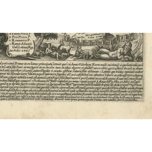 Genealogy of the Founders of Rome Engraving by Giacomo Lauro, 1612 For Sale - Image 5 of 10