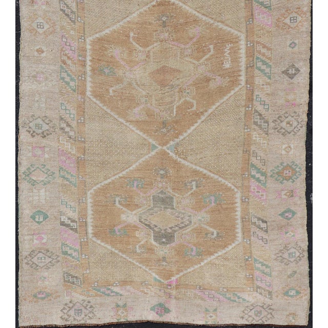 Unique & Colorful Turkish Kars Runner With Tribal Designs and Geometric Motifs For Sale - Image 9 of 12