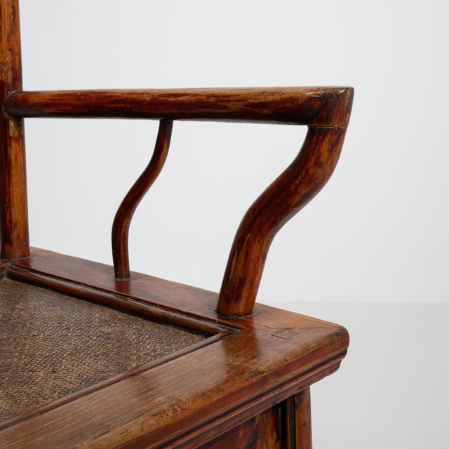 Asian 19th Century France Ming Brown Wood Lounge Chair For Sale - Image 3 of 11