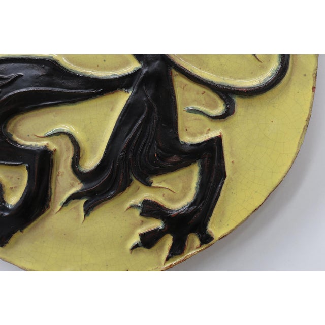 1950s Wall Plaque with Flemish Lion by Vandeweghe for Amphora, Belgium, 1950s For Sale - Image 5 of 10