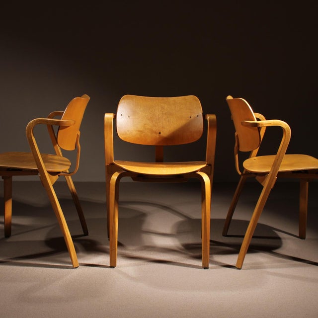 Mid-Century Modern Vintage Aslak Armchairs by Ilmari Tapiovaara for Asko, 1960s, Set of 6 For Sale - Image 3 of 14