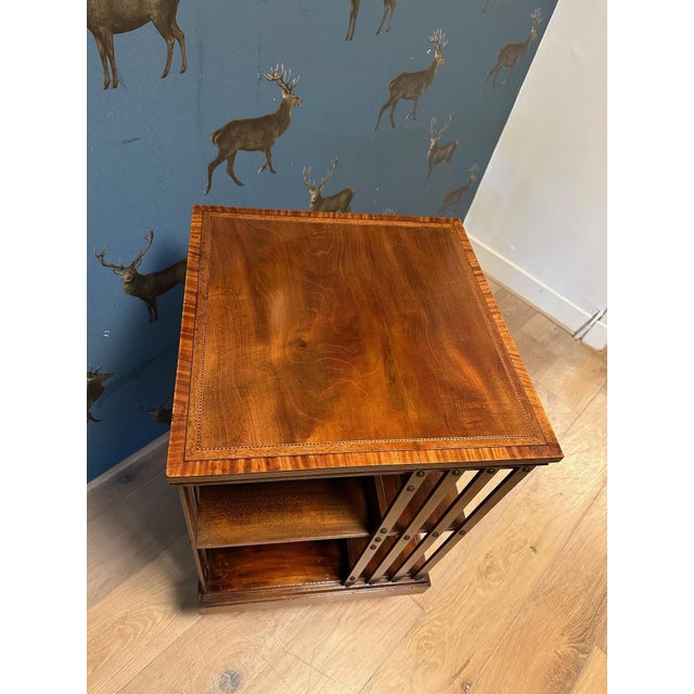 Brown Antique Revolving Bookcase, 1890s For Sale - Image 8 of 9