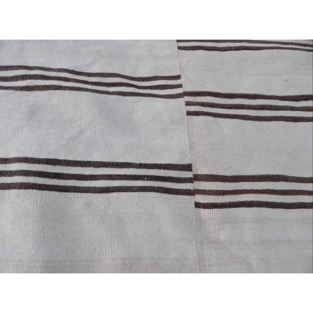 Vintage Striped Turkish Hemp Kilim Rug 9′2″ × 12′6″ For Sale - Image 11 of 13
