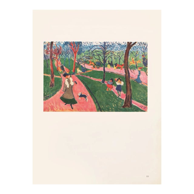 1943 After André Derain "Hyde Park", First Edition Parisian Offset Lithograph For Sale