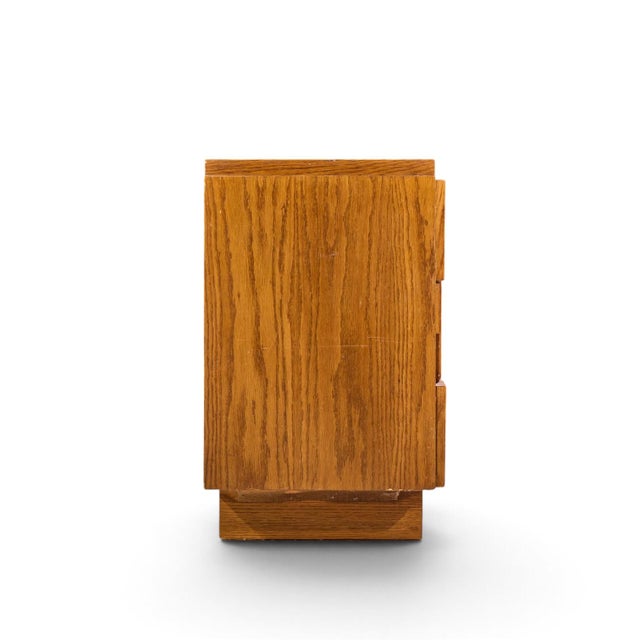 Lane Furniture Lane Staccato Brutalist Mid Century Oak Lowboy Dresser For Sale - Image 4 of 8