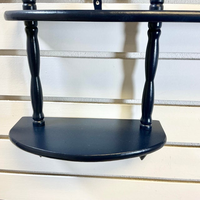 Mid-Century Boho Chic Traditional Wood Display Wall Mounted Shelf. For Sale - Image 6 of 12