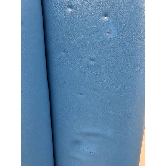 Vintage Bench Seat in Blue Imitation Leather, 1960s For Sale - Image 12 of 13