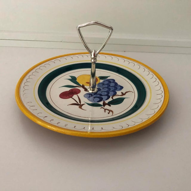Midcentury Stangl Hand Painted Serving Sandwich / Snack Plate For Sale In New York - Image 6 of 6
