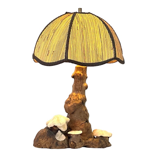 1960s Folk Art, Tree Form, Rustic Country Table Lamp For Sale