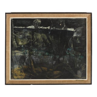 Mid 20th Century Dream Of Nordic Nights, B. Diener Oil Painting, Framed For Sale