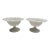 Mid-Century White Glass, Petite Pedestal Bowls, Set of Two For Sale