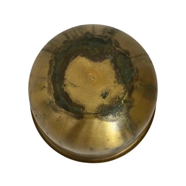 Vintage Mid Century Modern Solid Brass Planter For Sale In Palm Springs - Image 6 of 9