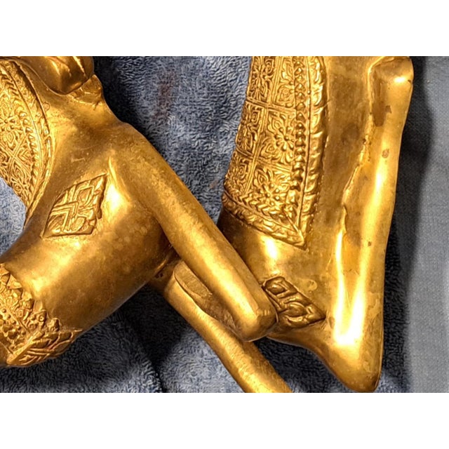 Sarreid Ltd. Hollywood Regency 2 Brass Ornate Large Deer Statues Figurines For Sale - Image 4 of 12