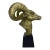 Mid Century Vintage Solid Brass Ramshead Bust For Sale