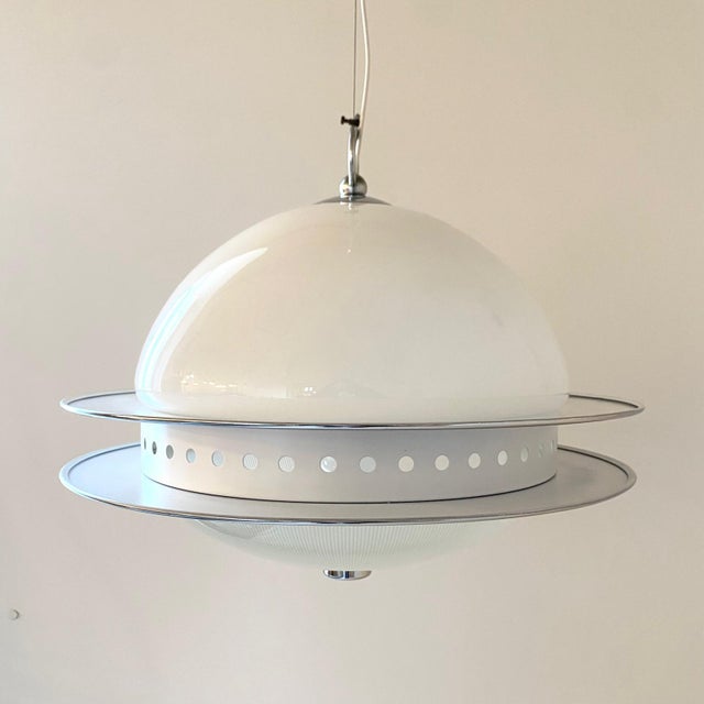 1960s Space Age Pendant in Glass and Metal in the style of Tobia Scarpa for Flos, 1960s For Sale - Image 5 of 18