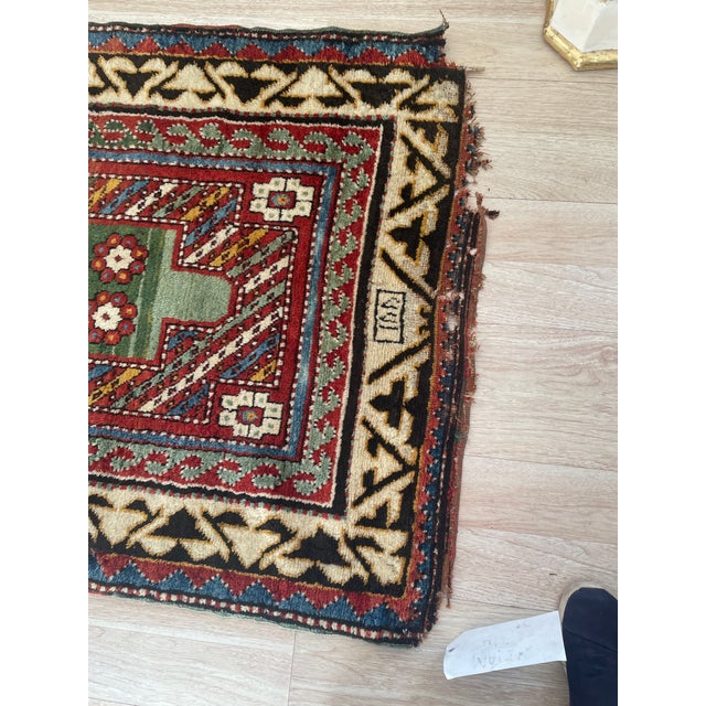 Antique Caucasian Borchalu Kazak Rug Wool Handmade 4.1' X 6.2' - Circa 1860s For Sale - Image 11 of 11