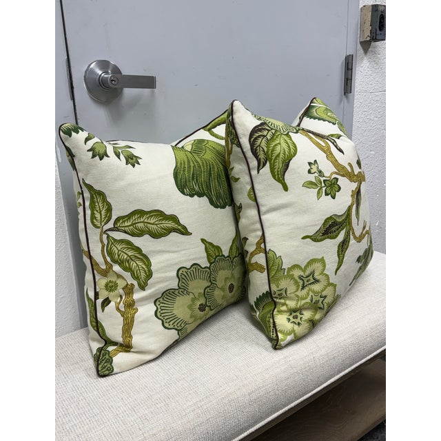 Illustration Celerie Kemble for Schumacher Hothouse Flowers Pillows, Pair For Sale - Image 3 of 12