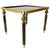 Vintage brass side table with black smoked glass in Hollywood Regency style from the 1960s. The table features beautifully...