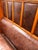 Early 20th Century Antique High-Back Oak + Leather Settle Bench For Sale - Image 5 of 12
