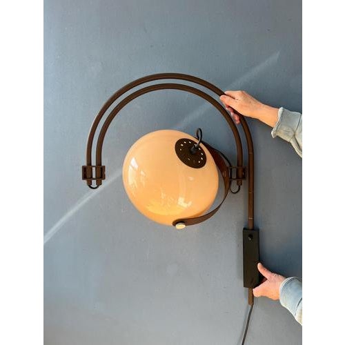 Mid-Century Modern Space Age Double Arc Wall Lamp from Dijkstra For Sale - Image 4 of 13