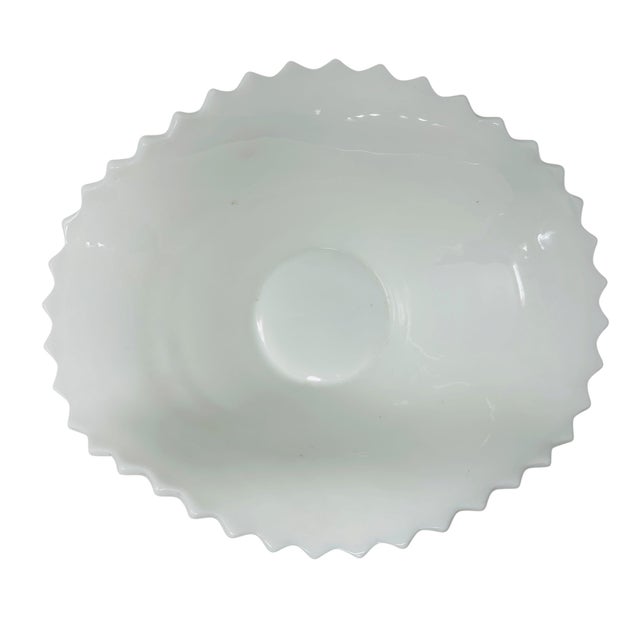 12” Vintage Westmoreland English Hobnail Milk Glass Oval Centerpiece Bowl For Sale - Image 9 of 10