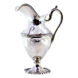 Silver Gravy Boat with Engraved Floral Motifs and Relief Friezes For Sale