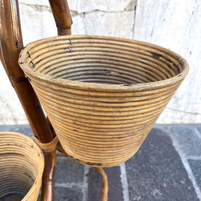 Bamboo and Rattan Plant Pot, Italy, 1950s For Sale - Image 10 of 16