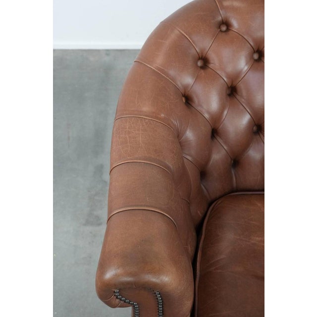 Animal Skin Chesterfield Club Chairs in Cowhide Leather, Set of 2 For Sale - Image 7 of 18
