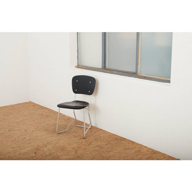 Alu Flex Chair in Aluminum Frame and Black Plywood Seat and Back from Armin Wirth, 1951 For Sale - Image 13 of 15