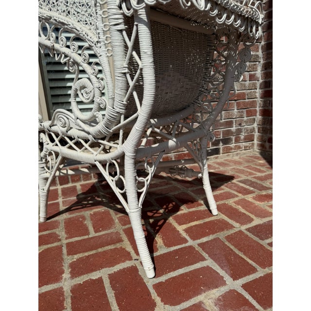 Ornate American Victorian Hand-Woven Wicker Chair With Spiral Design, Circa 1890 For Sale In Indianapolis - Image 6 of 6