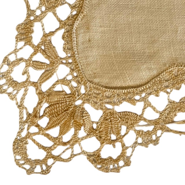 Victorian Antique Lace Doily Brussels Lace Late 19th Early 20th Century Farmhouse Primitive Victorian Edwardian For Sale - Image 3 of 5