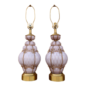 1960's Murano Italy Art Glass Lamps