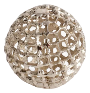 Reticolo Gold Metal Orbs, Set of 2, 4"