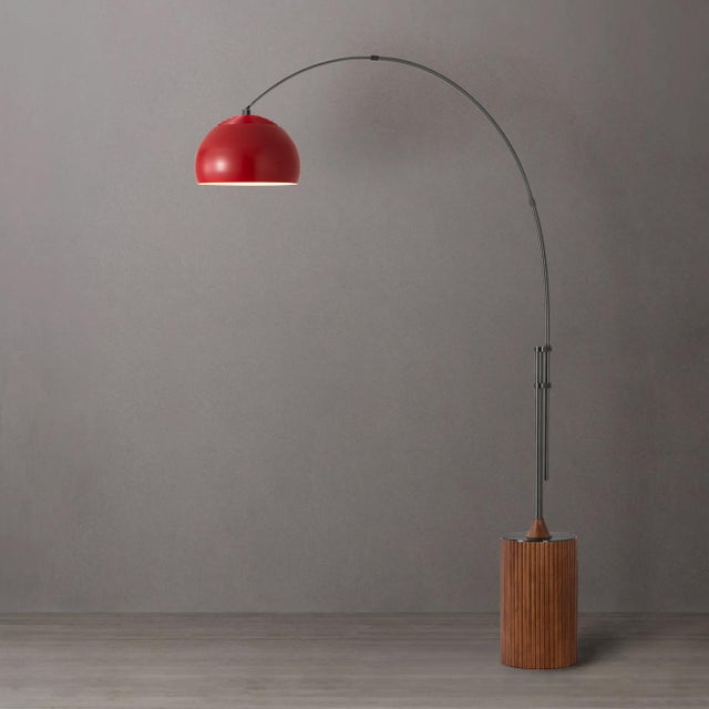 Light That Bends the Rules, 1980s Design, Zero Ceiling Wires - Mid Century Modern Tambo Arc Lamp, Statement Lamp. The...