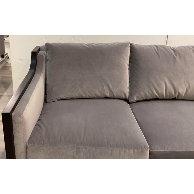 Modern Theodore Alexander Modern Gray Velvet Lido Sofa For Sale - Image 3 of 5