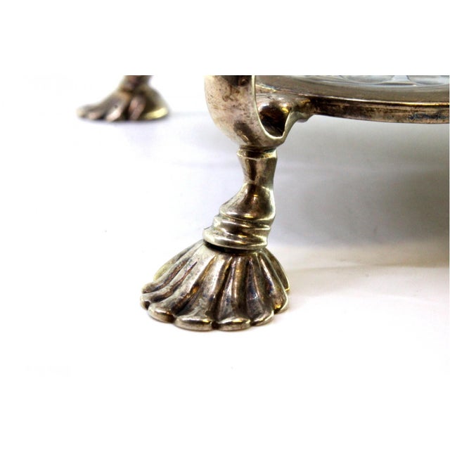 American Cruet Set with Silver Structure and Pepper and Salt Shaker and Cinnamon Shaker in Cut Glass, Set of 4 For Sale - Image 3 of 8