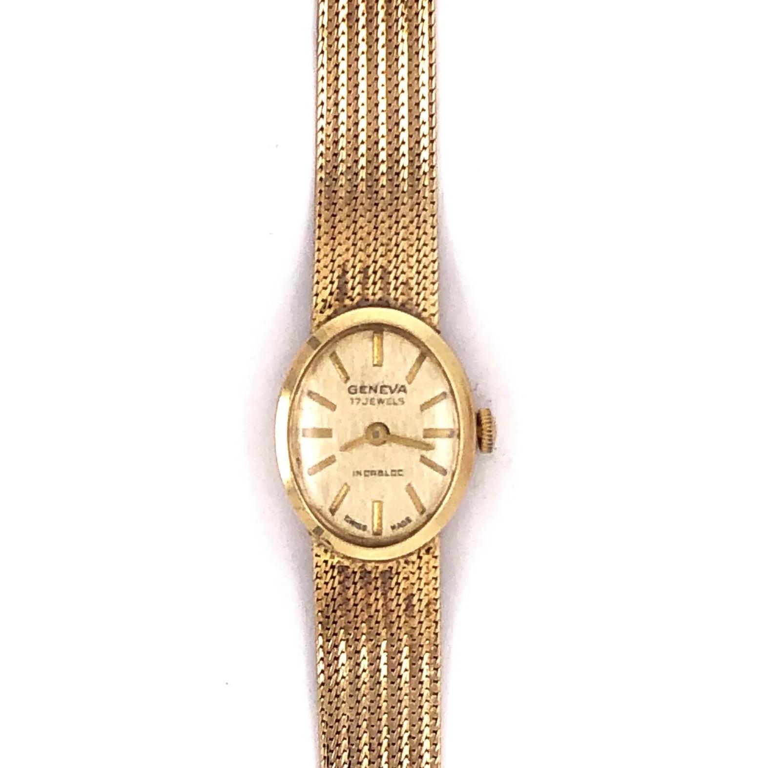 Vintage 14 Karat Yellow Gold Geneva Swiss Made Watch | Chairish