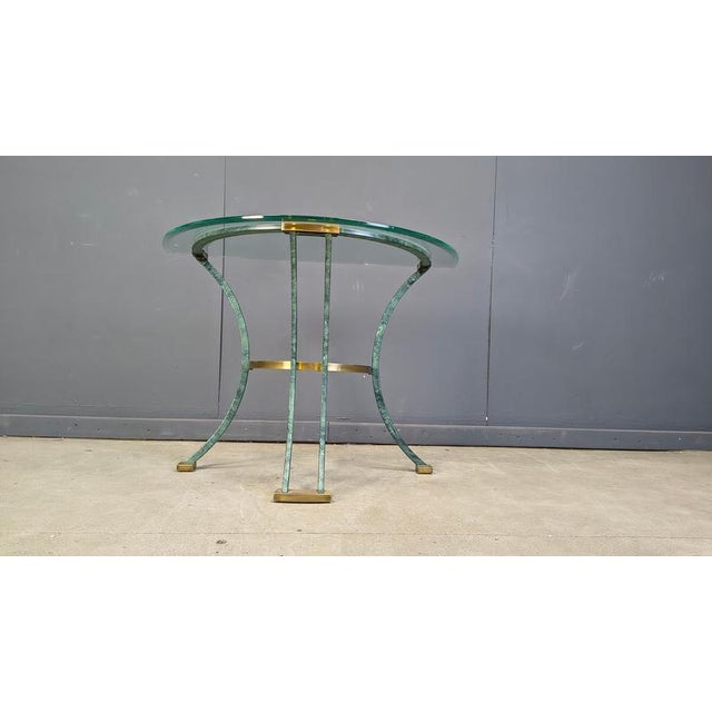1970s Vintage French Metal and Brass Console Table, 1970s For Sale - Image 5 of 10