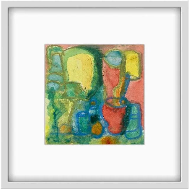 Contemporary Still-Life Watercolor Pastel Painting on Paper by Stephanie Cate For Sale