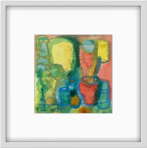 Contemporary Still-Life Watercolor Pastel Painting on Paper by Stephanie Cate