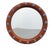 Round Teak Mirror with Blue Ceramic Stud Decoration by Deknudt, 1960s, 1950s For Sale