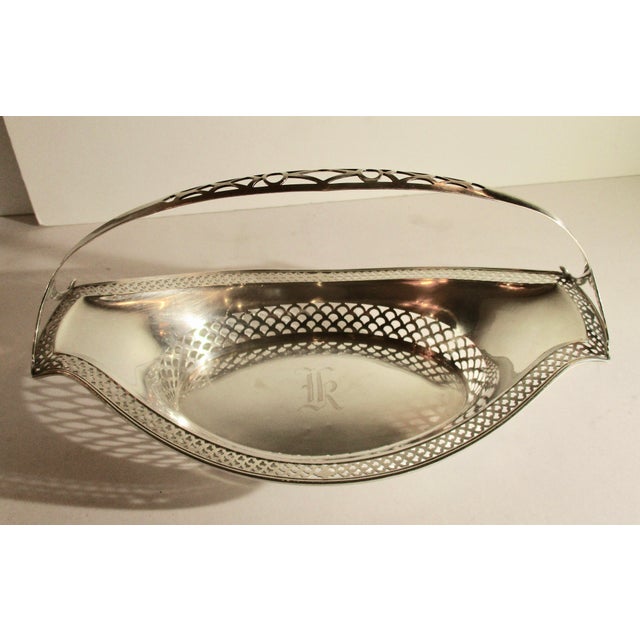 Art Deco Pierced Bread Basket With Handle Sterling 6 Troy Oz. For Sale - Image 9 of 10