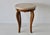 A gorgeous Italian marble-topped side table with carved wooden legs in a Queen Anne style. Classic mid-century design. The...