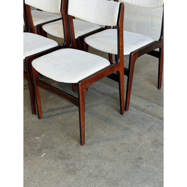 Rosewood Dining Chairs in Style of Erik Buch Mid-Century Modern Sculptural Seating Set of 6 Denmark 1960s For Sale In Los Angeles - Image 6 of 13